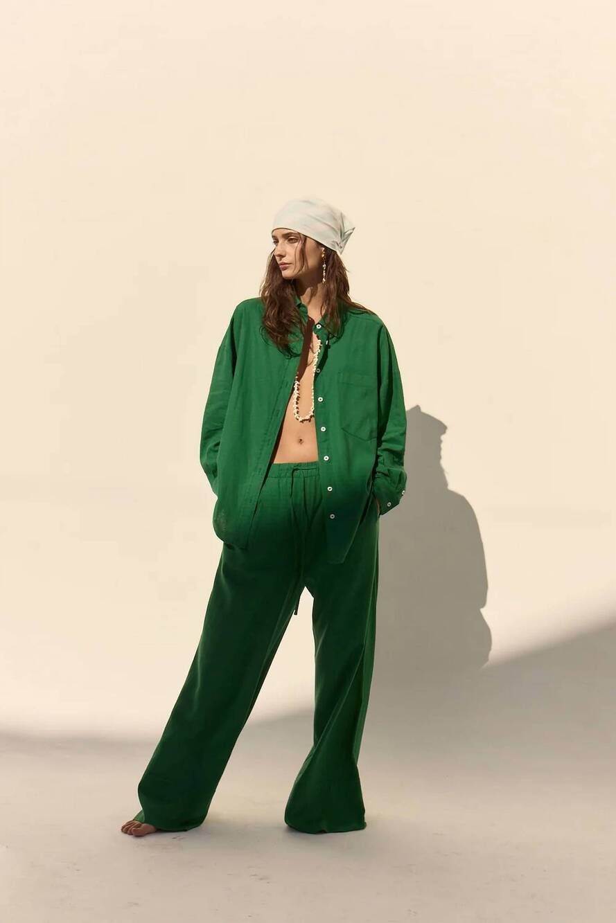 NEW DELUC antibes drawstring pants in green